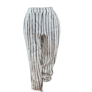 IT HAS POCKETS! Women's Small White with Black Stripes Alfani Linen Pants